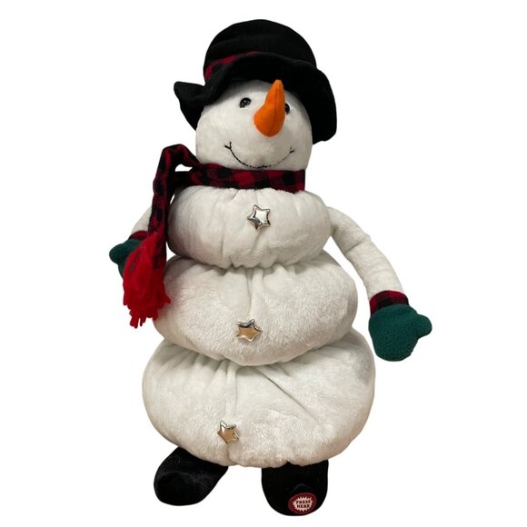 Vtg Animated Musical Up and Down Snowman Plush 15 Inch Frosty Song Story VIDEO - Picture 1 of 10